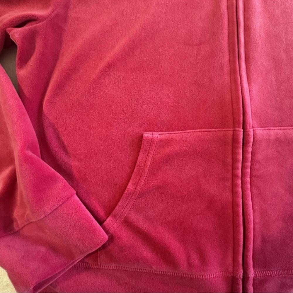 JUICY COUTURE Velvet Tracksuit Bling Hoodie & Pants Hot Pink Size XL Retro Y2K - Picture 5 of 16